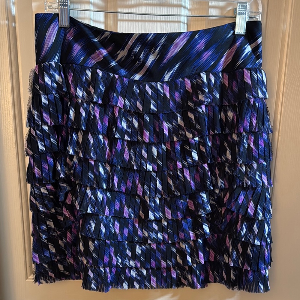 Ann Taylor Blue and Purple Bubble Mini Skirt